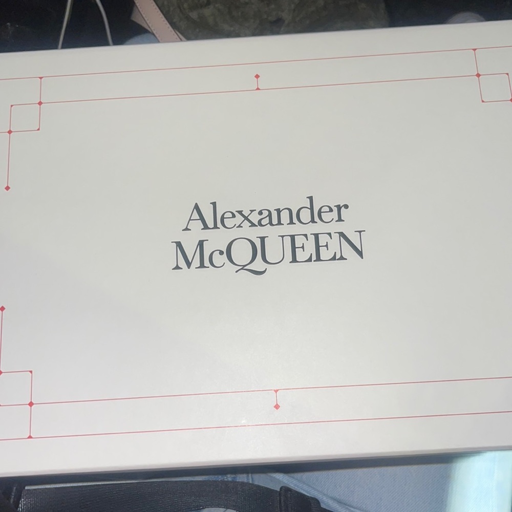 blue and white Alexander McQueens size 12 never worn or tried on with receipt